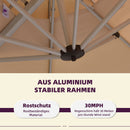 PURPLE LEAF Sonnenschirm Balkon runder Regenschirm, Gartenschirm mit Kurbel