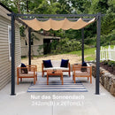 PURPLE LEAF Ausziehbare Pergola Sonnenschutzabdeckung â StrapazierfĂ€higer Stoff-Ersatzbezug fĂŒr Terrassen und Veranden