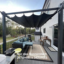 PURPLE LEAF Ausziehbare Pergola Sonnenschutzabdeckung â StrapazierfĂ€higer Stoff-Ersatzbezug fĂŒr Terrassen und Veranden