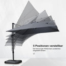 PURPLE LEAF Wirtschaftlicher Terrassen-Sonnenschirm mit drehbarem Rechteck und quadratischem Outdoor-Sonnenschirm