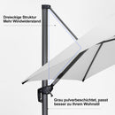 PURPLE LEAF LED Ampelschirm mit Kurbel 360-Grad Drehbar und Schirmständer