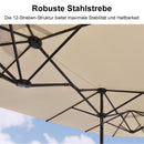 PURPLE LEAF Doppelseitiger, rechteckiger Marktschirm mit Standfuß für Terrasse & Garten