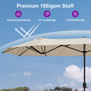 PURPLE LEAF Doppelseitiger, rechteckiger Marktschirm mit Standfuß für Terrasse & Garten