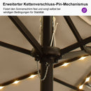 PURPLE LEAF Doppelseitiger Sonnenschirm mit LED-Beleuchtung – inklusive Sockel für den Außenbereich