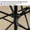 PURPLE LEAF Doppelseitiger, rechteckiger Marktschirm mit Standfuß für Terrasse & Garten