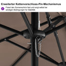 PURPLE LEAF Doppelseitiger, rechteckiger Marktschirm mit Standfuß für Terrasse & Garten