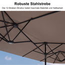 PURPLE LEAF Doppelseitiger, rechteckiger Marktschirm mit Standfuß für Terrasse & Garten