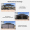 PURPLE LEAF Grau Alu Pavillon Wasserdicht Stabil Winterfest Wetterfest Gartenpavillon mit 4 Doppel Seitenteile Hardtop Pavillon mit Stahldach