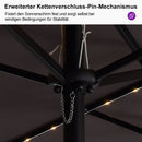 PURPLE LEAF Doppelseitiger Sonnenschirm mit LED-Beleuchtung – inklusive Sockel für den Außenbereich