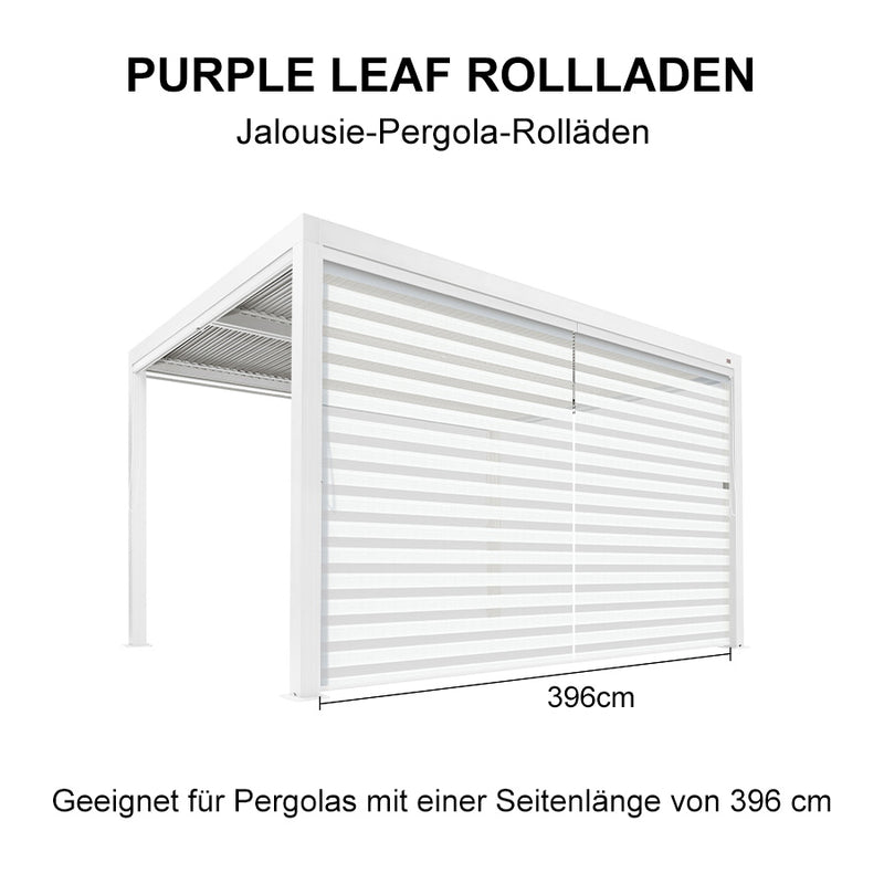 PURPLE LEAF Rollos für Lamellen Pergola Wärmedämmung UV-Schutz Sonnenschutz Waterproof-Gewebe  Sichtschutz pflegeleicht für Terrasse Seitenrollo