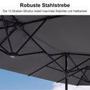 PURPLE LEAF Doppelseitiger, rechteckiger Marktschirm mit Standfuß für Terrasse & Garten