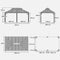 PURPLE LEAF Grau Alu Pavillon Wasserdicht Stabil Winterfest Wetterfest Gartenpavillon mit 4 Doppel Seitenteile Hardtop Pavillon mit Stahldach