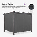 PURPLE LEAF Aluminium Pergola Einziehbare Markise mit Sonnenschutzdach und Seitenvorhängen für Terrasse Garten Grillpavillon