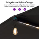 PURPLE LEAF Doppelseitiger Sonnenschirm mit LED-Beleuchtung – inklusive Sockel für den Außenbereich