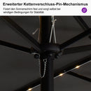 PURPLE LEAF Doppelseitiger Sonnenschirm mit LED-Beleuchtung – inklusive Sockel für den Außenbereich