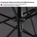 PURPLE LEAF Doppelseitiger, rechteckiger Marktschirm mit Standfuß für Terrasse & Garten