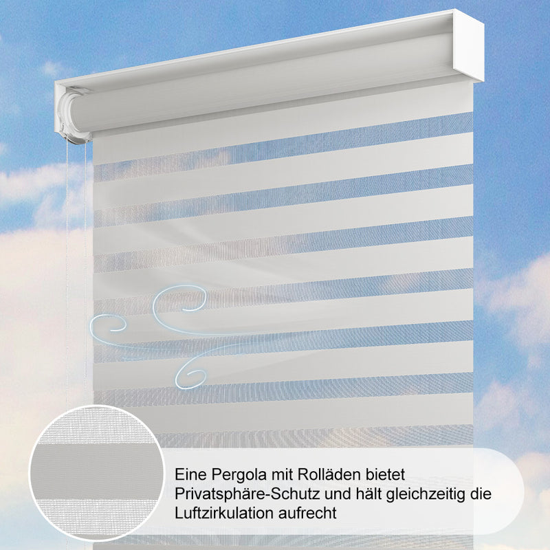 PURPLE LEAF Rollos für Lamellen Pergola Wärmedämmung UV-Schutz Sonnenschutz Waterproof-Gewebe  Sichtschutz pflegeleicht für Terrasse Seitenrollo