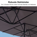 PURPLE LEAF Doppelseitiger, rechteckiger Marktschirm mit Standfuß für Terrasse & Garten