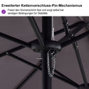 PURPLE LEAF Doppelseitiger, rechteckiger Marktschirm mit Standfuß für Terrasse & Garten