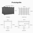 PURPLE LEAF Garten Pergola mit Vorhang Aluminium-Rahmen Outdoor Terrasse Pavillon mit Seitenschutzvorhänge Sonnendach mit Schiebedach  Grau