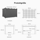 PURPLE LEAF Aluminium Pergola Einziehbare Markise mit Sonnenschutzdach und Seitenvorhängen für Terrasse Garten Grillpavillon