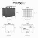 PURPLE LEAF Garten Pergola mit Vorhang Aluminium-Rahmen Outdoor Terrasse Pavillon mit Seitenschutzvorhänge Sonnendach mit Schiebedach  Grau