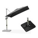 PURPLE LEAF Deluxe - Aluminium Outdoor Patio-Sonnenschirm Quadratisch mit Schirmständer Edel, windfest und vielseitig einstellbar