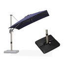 PURPLE LEAF Deluxe - Aluminium Outdoor Patio-Sonnenschirm Quadratisch mit Schirmständer Edel, windfest und vielseitig einstellbar