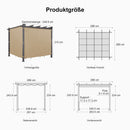 PURPLE LEAF Garten Pergola mit Vorhang Aluminium-Rahmen Outdoor Terrasse Pavillon mit Seitenschutzvorhänge Sonnendach mit Schiebedach  Grau