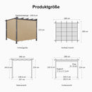 PURPLE LEAF Aluminium Pergola Einziehbare Markise mit Sonnenschutzdach und Seitenvorhängen für Terrasse Garten Grillpavillon