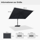 PURPLE LEAF Stufenlos neigbarer Freischwinger-Sonnenschirm mit Schirmständer – Preisgünstiger Sonnenschirm für den Außenbereich