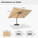 PURPLE LEAF Stufenlos neigbarer Freischwinger-Sonnenschirm mit Schirmständer – Preisgünstiger Sonnenschirm für den Außenbereich