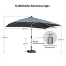 PURPLE LEAF Sonnenschirm mit Schirmständer Garten-Mittelsäulenschirm Set – Aluminium Marktschirm Groß, Wasserfest & UV-Schutz, Stabiler Tischschirm für Terrasse und Balkon