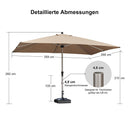 PURPLE LEAF Sonnenschirm Garten-Mittelsäulenschirm zum Öffnen Schließen Aluminium Marktschirm Groß UV-Schutz Mittelstockschirme Tischschirm Waterdicht für Market