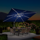 PURPLE LEAF Rechteckiger Sonnenschirm mit LED-Solarbeleuchtung und Schirmständer