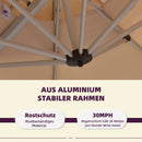 PURPLE LEAF Sonnenschirm Rechteckig Groß Stabil Marktschirm Groß 360°Rotation, Gartenschirm mit Kurbel