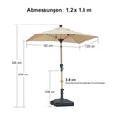 PURPLE LEAF Holzoptik Sonnenschirm Mittelsäulenschirm aus Aluminium Marktschirm für Balkon Market Garten