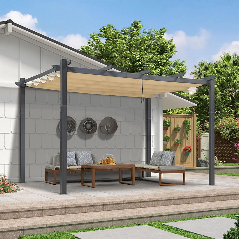 PURPLE LEAF Pergola Metall Garten Pavillon Pergola Wasserdicht Stabil Winterfest, Gartenpavillon Mit Sonnenschutz Überdachung
