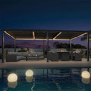 PURPLE LEAF Lamellen Pergola Lamellendach mit LED-Lichtleiste für Garten Terrasse, Grau