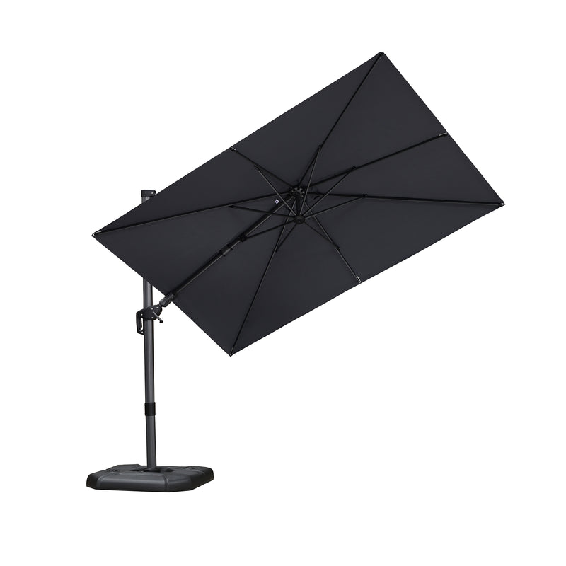 PURPLE LEAF Wirtschaftlicher Terrassen-Sonnenschirm mit drehbarem Rechteck und quadratischem Outdoor-Sonnenschirm