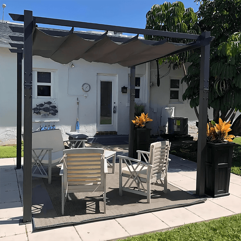 PURPLE LEAF Pergola Metall Garten Pavillon Pergola Wasserdicht Stabil Winterfest, Gartenpavillon Mit Sonnenschutz Überdachung