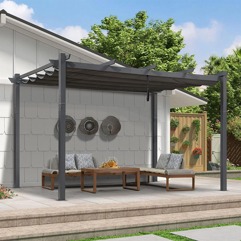 PURPLE LEAF Pergola Metall Garten Pavillon Pergola Wasserdicht Stabil Winterfest, Gartenpavillon Mit Sonnenschutz Überdachung