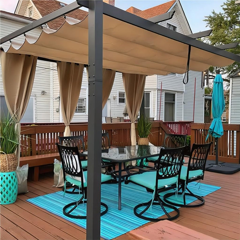 PURPLE LEAF Pergola Metall Garten Pavillon Pergola Wasserdicht Stabil Winterfest, Gartenpavillon Mit Sonnenschutz Überdachung