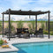 PURPLE LEAF Pergola Aluminium Einziehbare für den Außenbereich mit Sonnenschutzdach, Terrasse, Unterstand für Hinterhof, Metallgrill-Pavillon-PRG