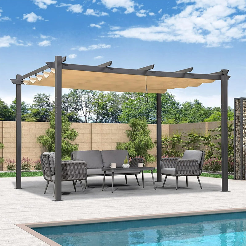 PURPLE LEAF Pergola Metall Garten Pavillon Pergola Wasserdicht Stabil Winterfest, Gartenpavillon Mit Sonnenschutz Überdachung