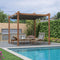 PURPLE LEAF Pergola Metall Holzoptik Garten Pavillon Aluminum Pergola Wasserdicht Sonnendach mit Schiebedach, Gartenpavillon Mit Markisenschutz