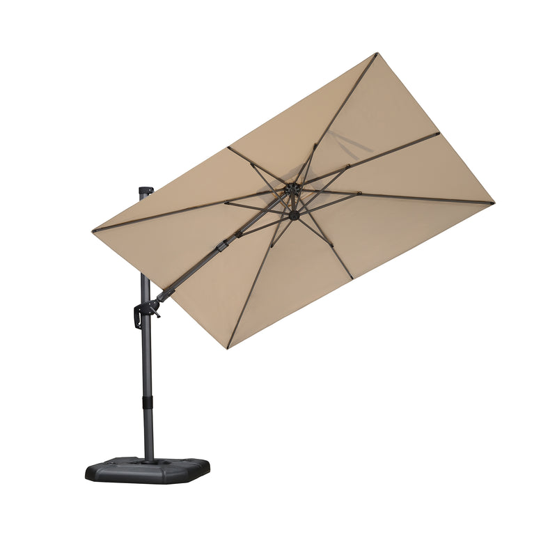 PURPLE LEAF Wirtschaftlicher Terrassen-Sonnenschirm mit drehbarem Rechteck und quadratischem Outdoor-Sonnenschirm