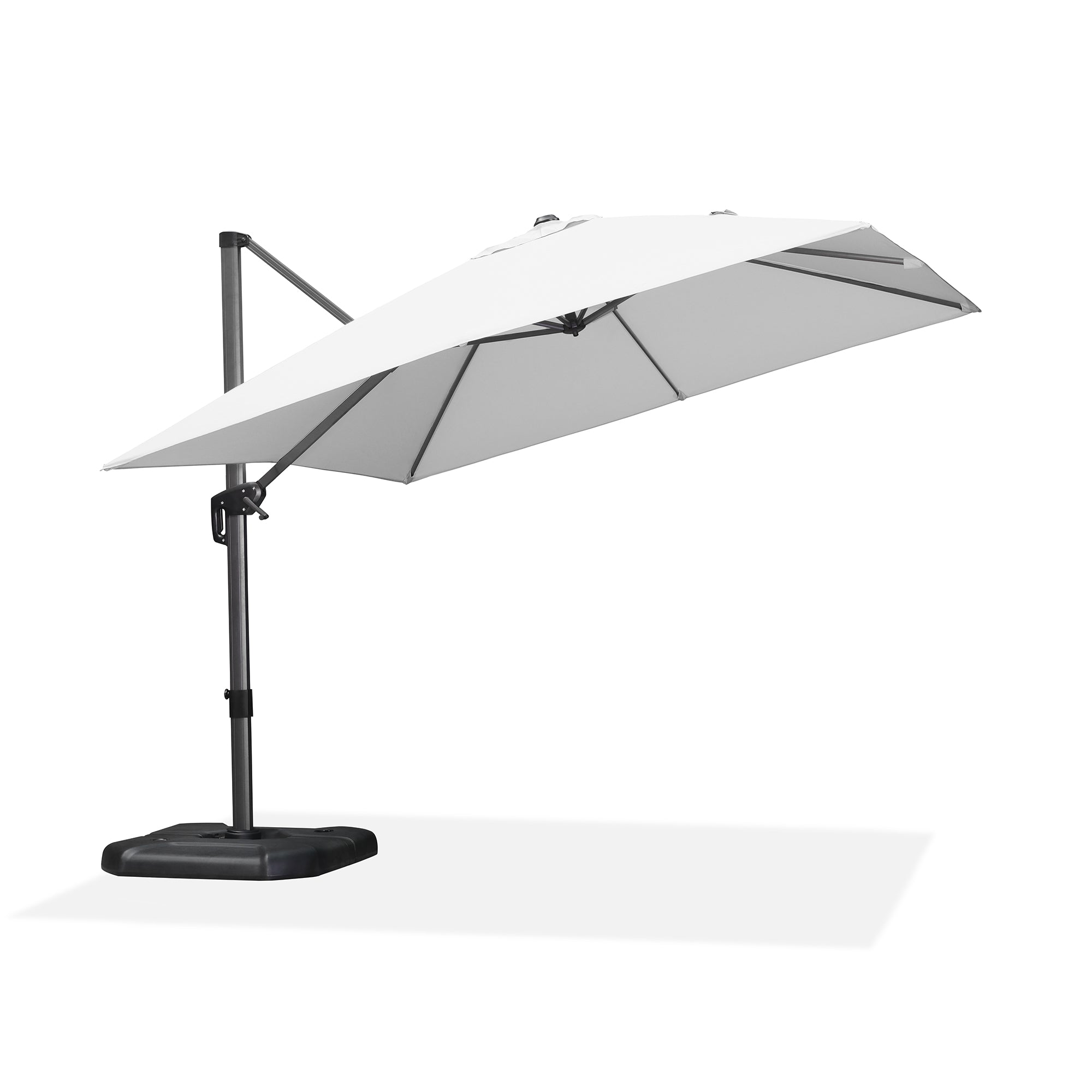 PURPLE LEAF Sonnenschirm Groß Ampelschirm mit Kurbel 360-Grad Drehbar mit Fußpedal für Terrasse, Balkon Sonnenschutz