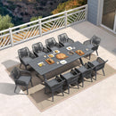 PURPLE LEAF Gartenmöbel-Set der Rivera-Serie, Terrassenmöbel aus Aluminium, Garten-Tisch und Stühle für den Außenbereich, wetterfestes PE-Rattan, Grau