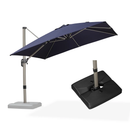 PURPLE LEAF Deluxe - Aluminium Outdoor Patio-Sonnenschirm Quadratisch mit Schirmständer Edel, windfest und vielseitig einstellbar